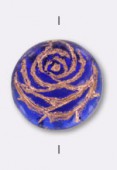 Palet rond rose 17 mm bleu cobalt x1