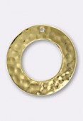 27mm Gold Plated Hammered Ring Stamping x1