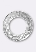 27mm Silver Plated Hammered Ring Stamping x1