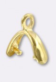 9mm 925 Sterling Silver Gold Plated 24 K Pinch Bail Pendant x1