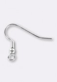 18mm Silver Plated Ear Wires Ball & Coil Earrings x2
