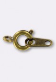6mm Antiqued Brass Plated Spring Ring Clasp Closed Attachment Rings x1