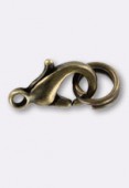 10x6mm Antiqued Brass Plated Lobster Clasp x1