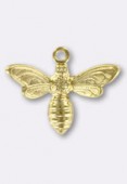 17x12mm Gold Plated Bee Jewelry Finding Stamping x1