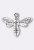 17x12mm Silver Plated Bee Jewelry Finding Stamping x1