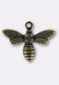 17x12mm Antiqued Brass Plated Bee Jewelry Finding Stamping x1