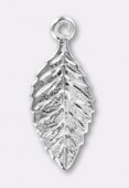 17x7mm Silver Plated Leaf Jewelry Finding Stamping x1 