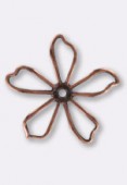 35mm Antiqued Copper Plated Cut ''Pop'' Flower Stamping x1