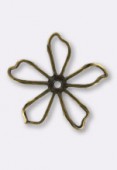 35mm Antiqued Brass Plated Cut ''Pop'' Flower Stamping x1