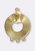 16mm Gold Plated Riviera Stamping Pendant x1