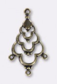 30x18mm Antiqued Brass Plated Chandelier Stamping x1