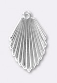 25x15mm Silver Plated Palm Leaf Stamping x1