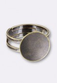 14mm Antiqued Brass Plated Adjustable Ring  x1