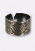 12.5 mm Antiqued Brass Plated Hobo Glue-On Collage Adjustable Ring x1