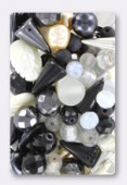 Pressed Gray Beads Mix Czech Glass Beads x100g