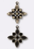 20mm Antiqued Brassr Plated North Star Pendant x1