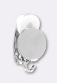 8mm Silver Plated Clip On earring Findings Pad For Gluing x2