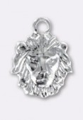 10x8mm Silver Plated Lion Head Charms x1