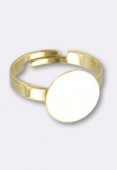 12mm Gold Plated Adjustable Glue On Ring x1
