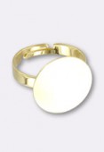 16mm Gold Plated Adjustable Glue On Ring x1