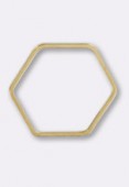 25x20mm Gold Plated Hexagonal Stamping x1