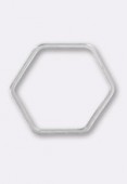 25x20mm Silver Plated Hexagonal Stamping x1