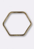 25x20mm Antiqued Brass Plated Hexagonal Stamping x1