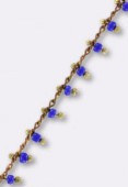 Czech Seed Beads Chain Lapis x10 cm