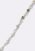 Quartz Wirewrapped Gemstone Rosary Chain W / Sequin Faceted Rondelles w/ 24k Vermeil Sterling Silver Gold Plated x10cm 