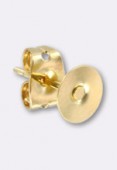 6mm Gold Plated Clip On Earrings Findings W/ Pad For Gluing x2