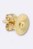 8mm Gold Plated Clip On Earrings Findings W/ Pad For Gluing x2