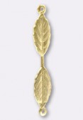 40x7mm Gold Plated Leafs Stamping x1
