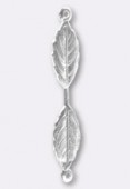 40x7mm Silver Plated Leafs Stamping x1