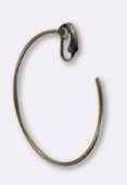 50mm Antiqued Brass Plated Large Clip Hoop On Earring  x1