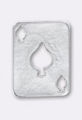 19x15mm Silver Ace Of Spades Charms Pendant x2