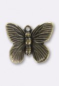 17 x 15 mm Antiqued Brass  Plated Butterfly Charms x1 x1