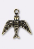 15x17 mm Antiqued Brass Plated Bird Charms x1