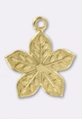 14mm Gold Plated 5 Leaves Pendant x1
