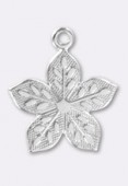 14mm Silver Plated 5 Leaves Pendant x1