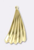 30x20mm Gold Plated Leaf Pendant x1