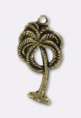 24x12.5mm Antiqued Brass Plated Palm Pendant x1