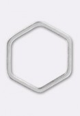 1x17.5mm Silver Plated Hexagon Stamping  x1