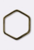 1x17.5mm Antiqued Brass Plated Hexagon Stamping  x1