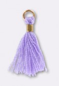 15 mm Tassel Thread Embellishment Lilac W / Gold Bail x4