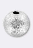 8 mm Silver Plated Stardust Round Beads x2