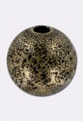 8 mm Antiqued Brass Stardust Round Beads x2