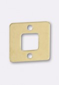 925 Sterling Silver / Gold Plated 24 K Connector Openwork Square 10 mm x1