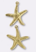 20 mm Gold Plated Starfish Stamping Charms x1