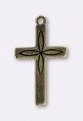 20x12 mm Antiqued Brass Cross Pendant x1
