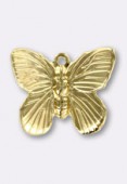 17x15 mm Gold Plated Butterfly Stamping x1